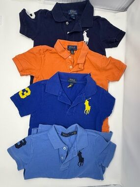 Polo Ralph Lauren Boys 3T Bundle Lot - 5 Polo Shirts Blue Orange